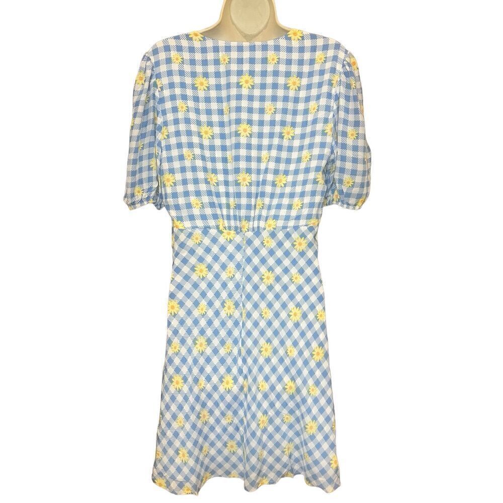 Staud Milla Gingham Daisy Mini Dress NWT Size 10 - Picture 5 of 8